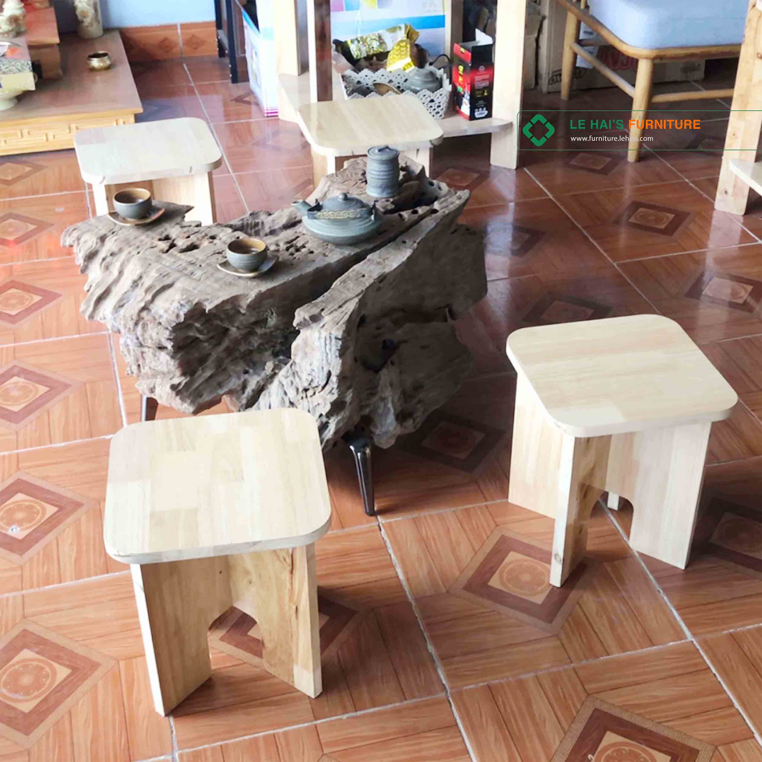 Bàn cafe trà bàn thiết kế và chế tác từ gỗ lũa phù hương mộc mạc nhỏ gọn - B64LHFU