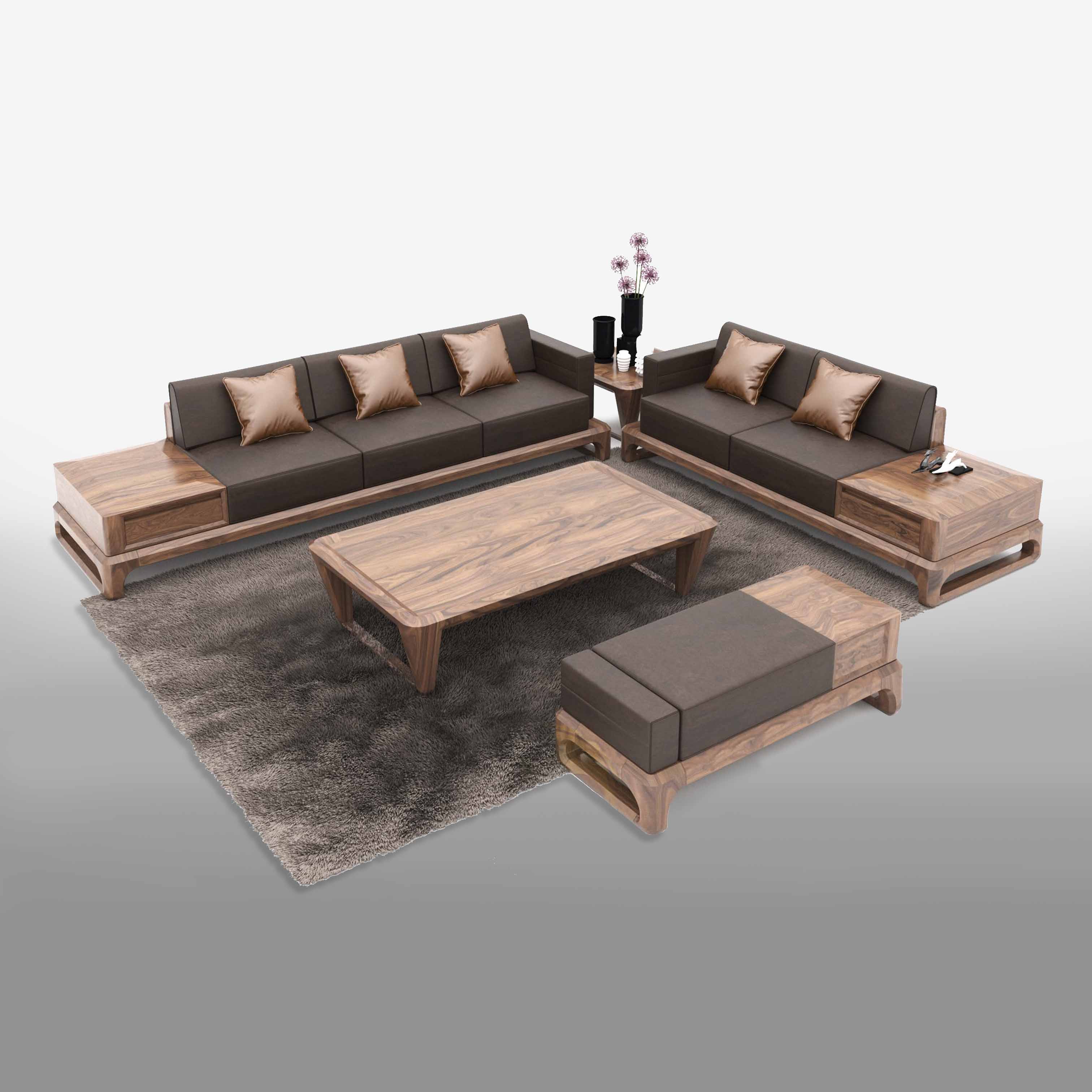 Bộ bàn ghế gỗ sofa Connect - BG10LHFU 2