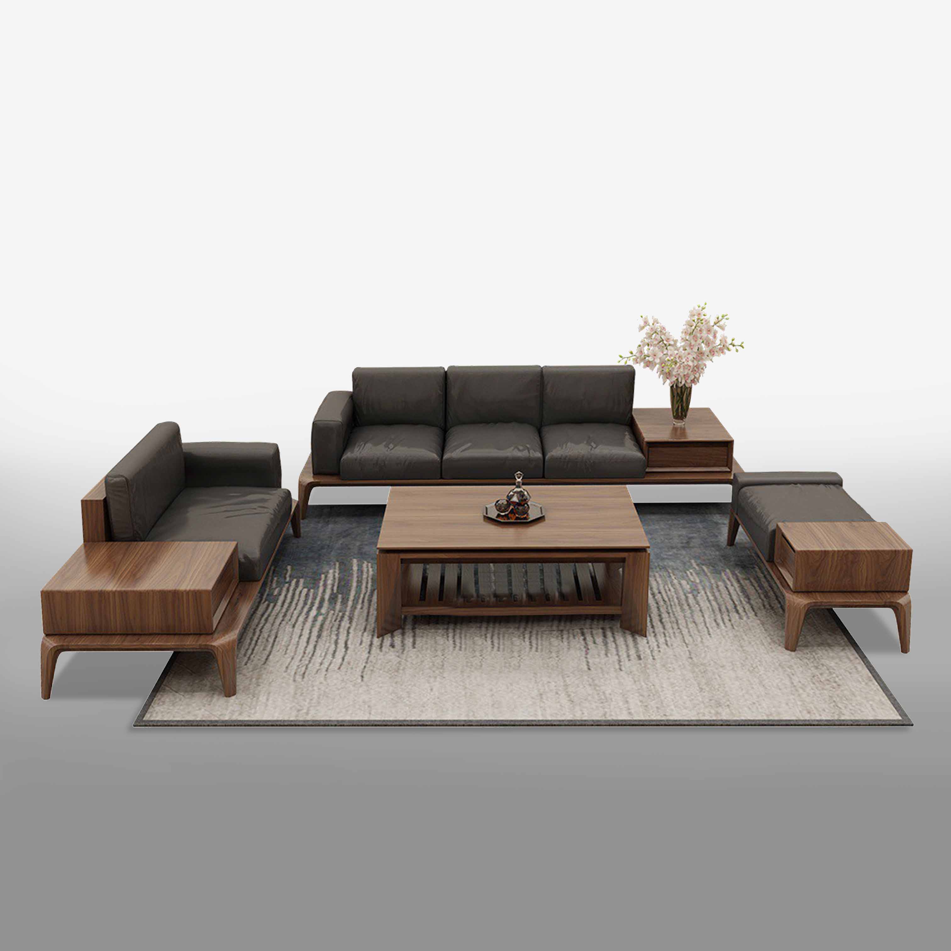 Bộ bàn ghế gỗ sofa Rectangular - BG11LHFU
