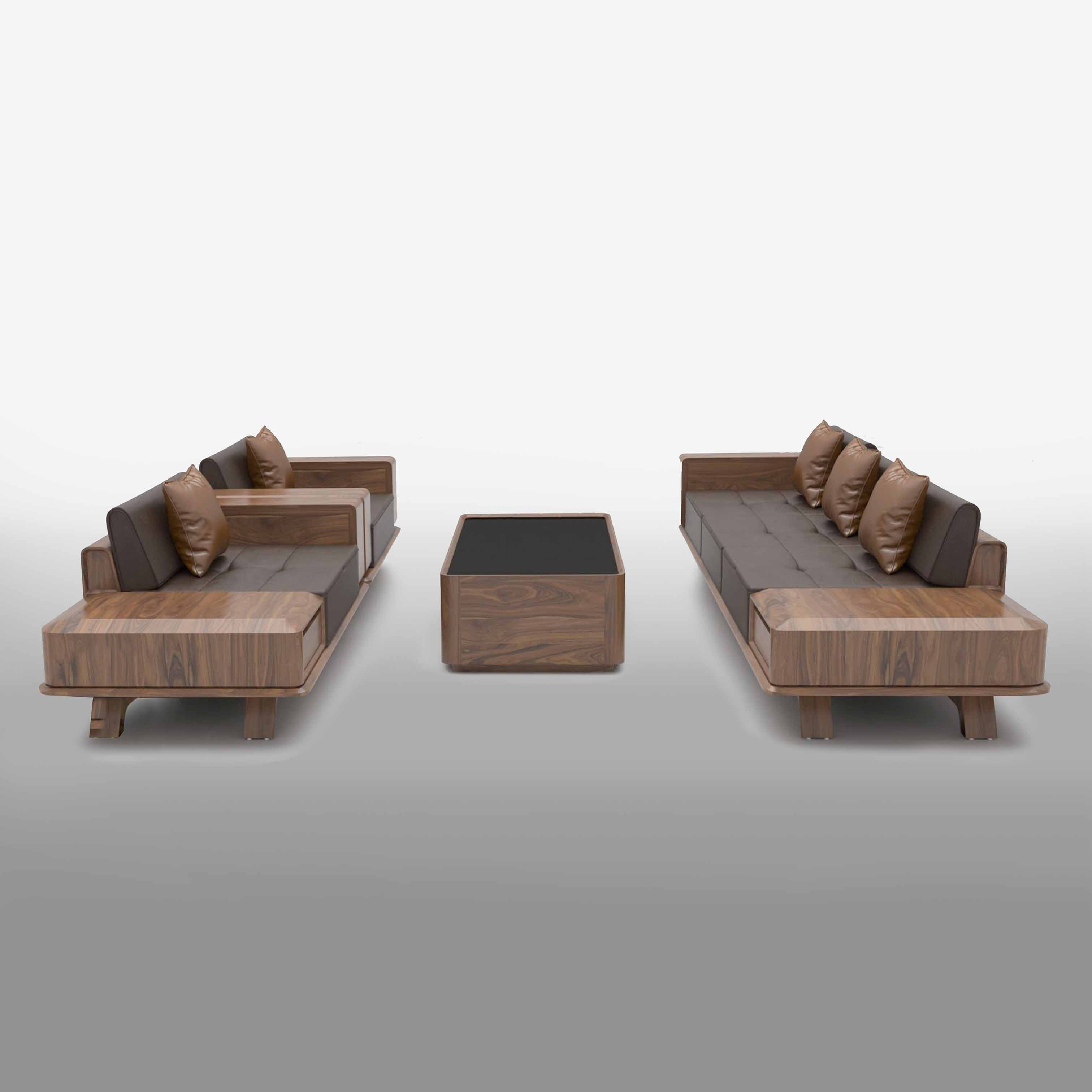 Wooden Square sofa set - BG12LHFU