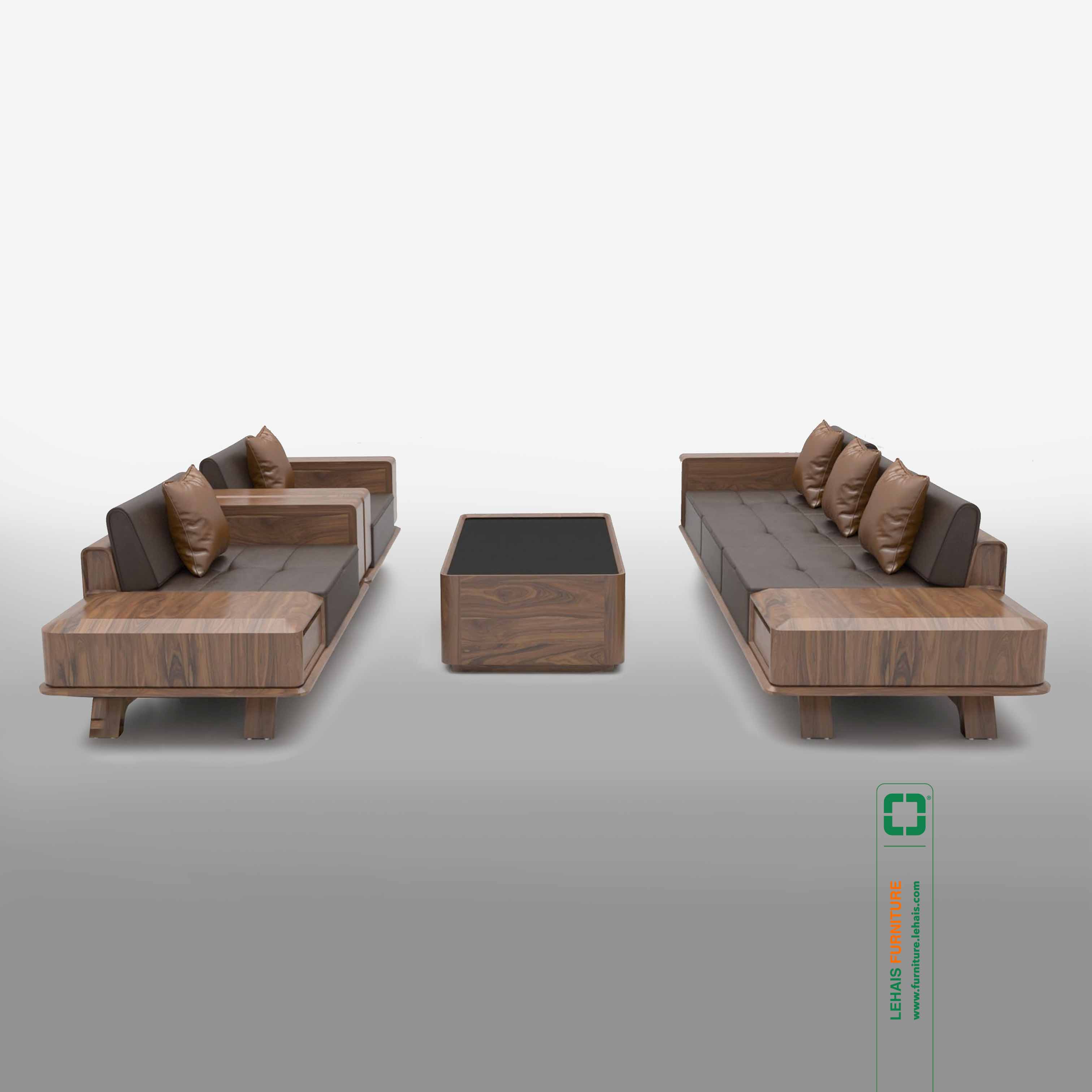 Wooden Square sofa set - BG12LHFU