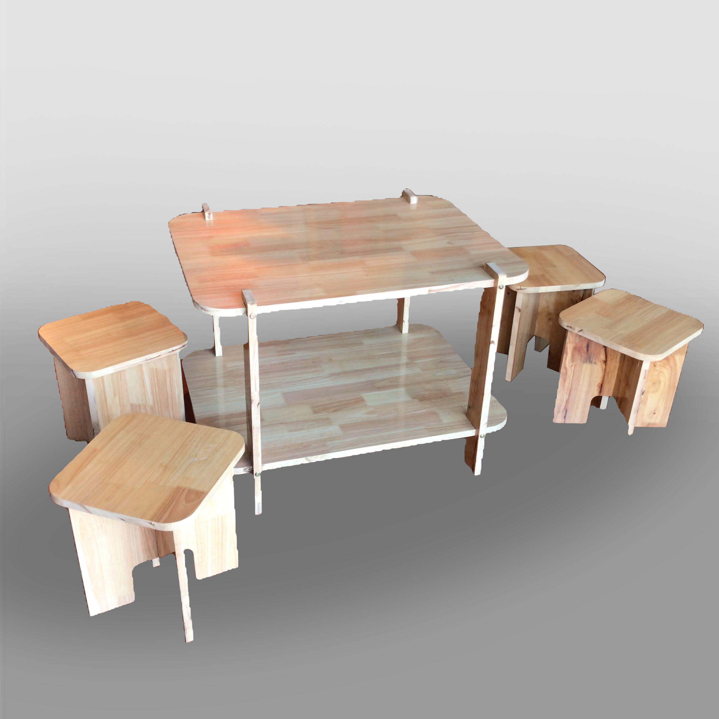 Compact and smart rectangular modular table and chair set for tea and coffee shops - BG13LHFU