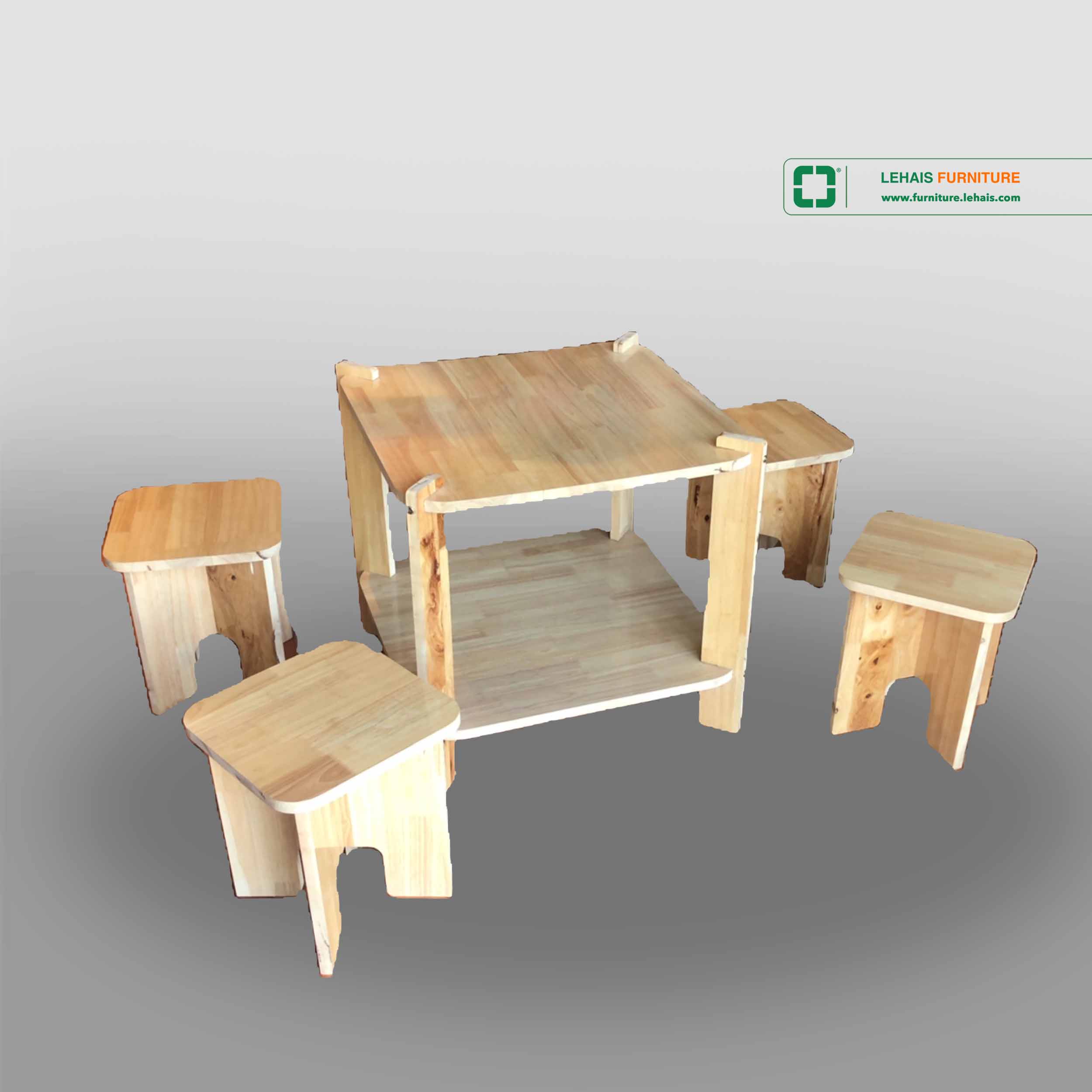 Bàn ghế lắp ghép hình chữ vuông nhỏ gọn thông minh dành cho quán trà quán cafe - BG15LHFU