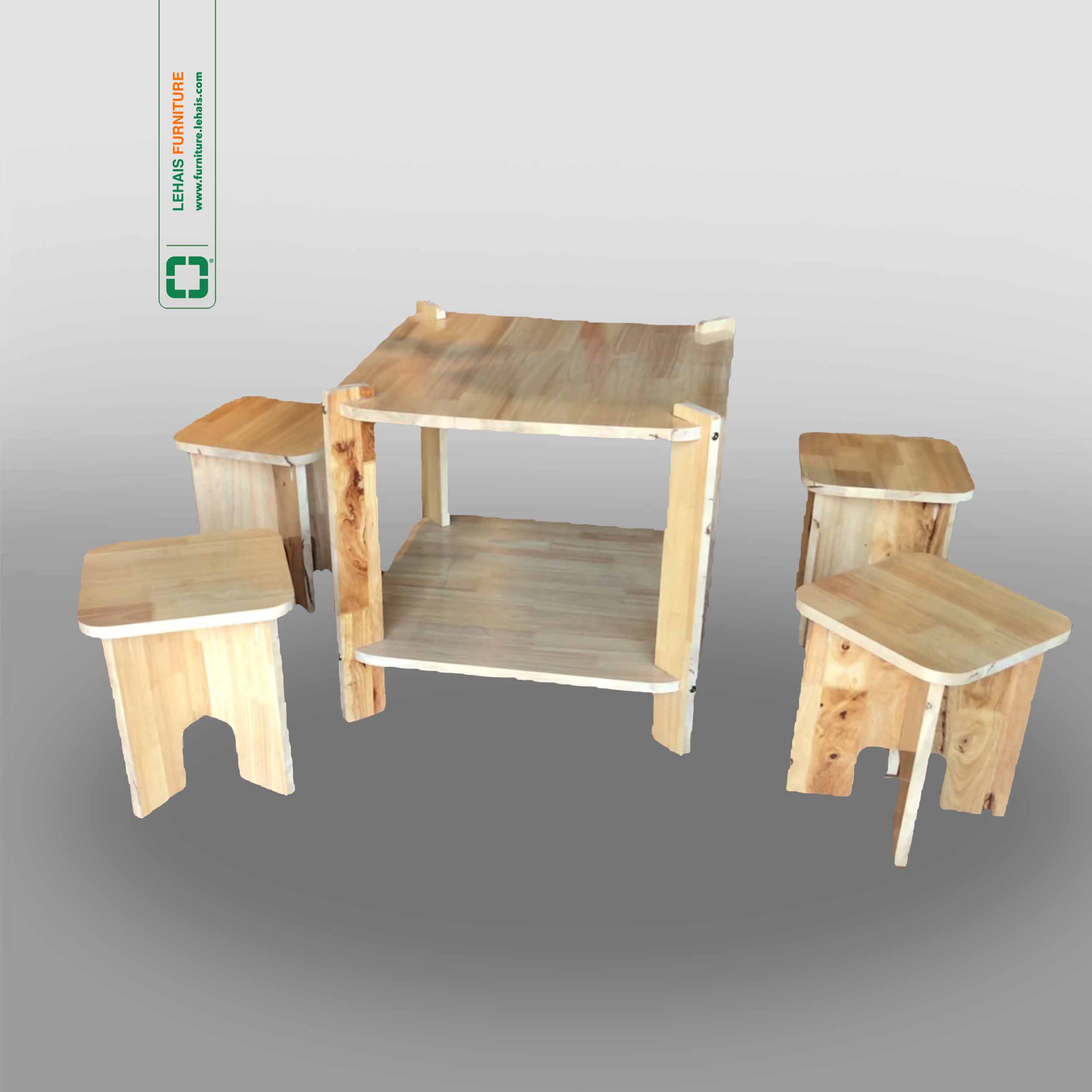 Bàn ghế lắp ghép hình chữ vuông nhỏ gọn thông minh dành cho quán trà quán cafe - BG15LHFU