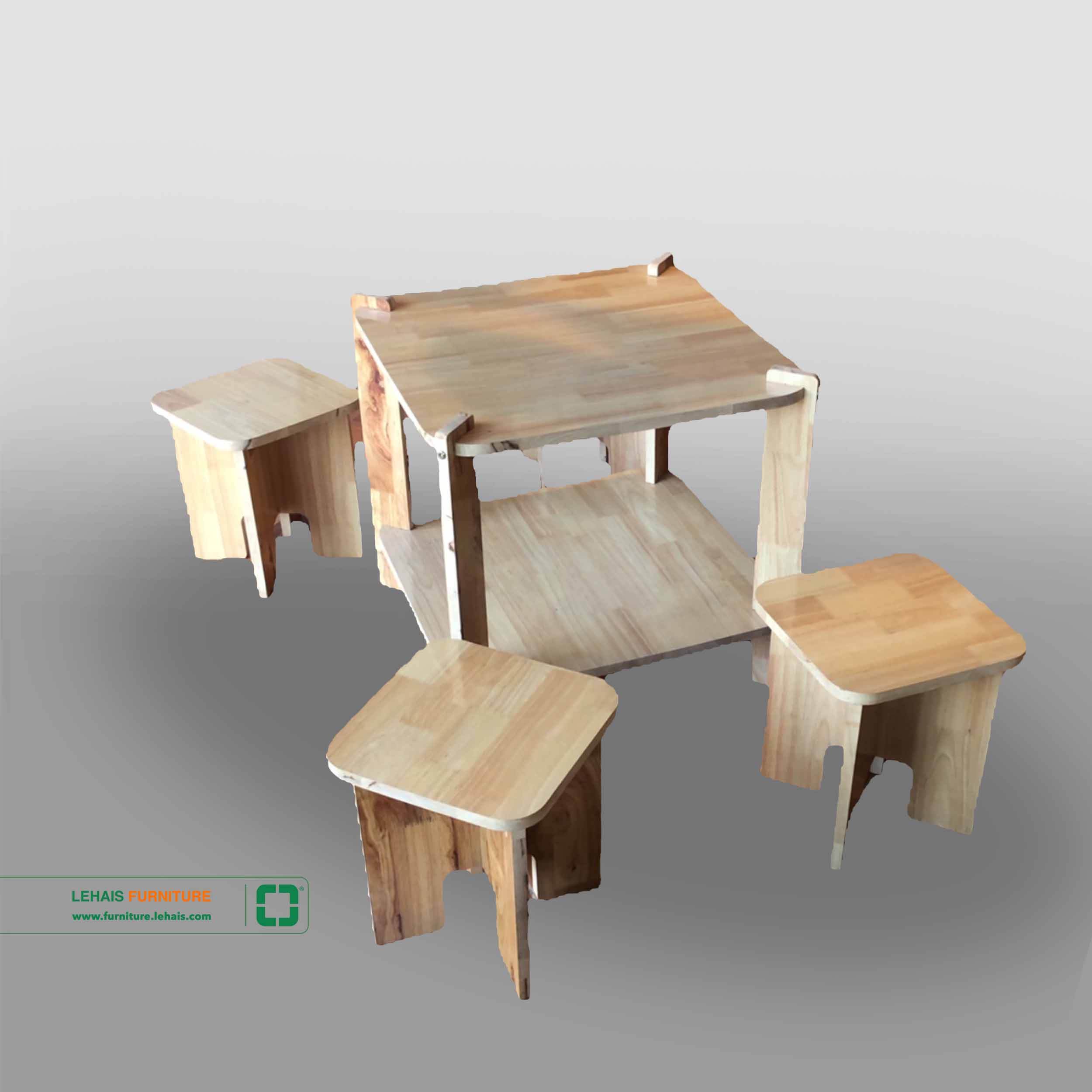 Bàn ghế lắp ghép hình chữ vuông nhỏ gọn thông minh dành cho quán trà quán cafe - BG15LHFU
