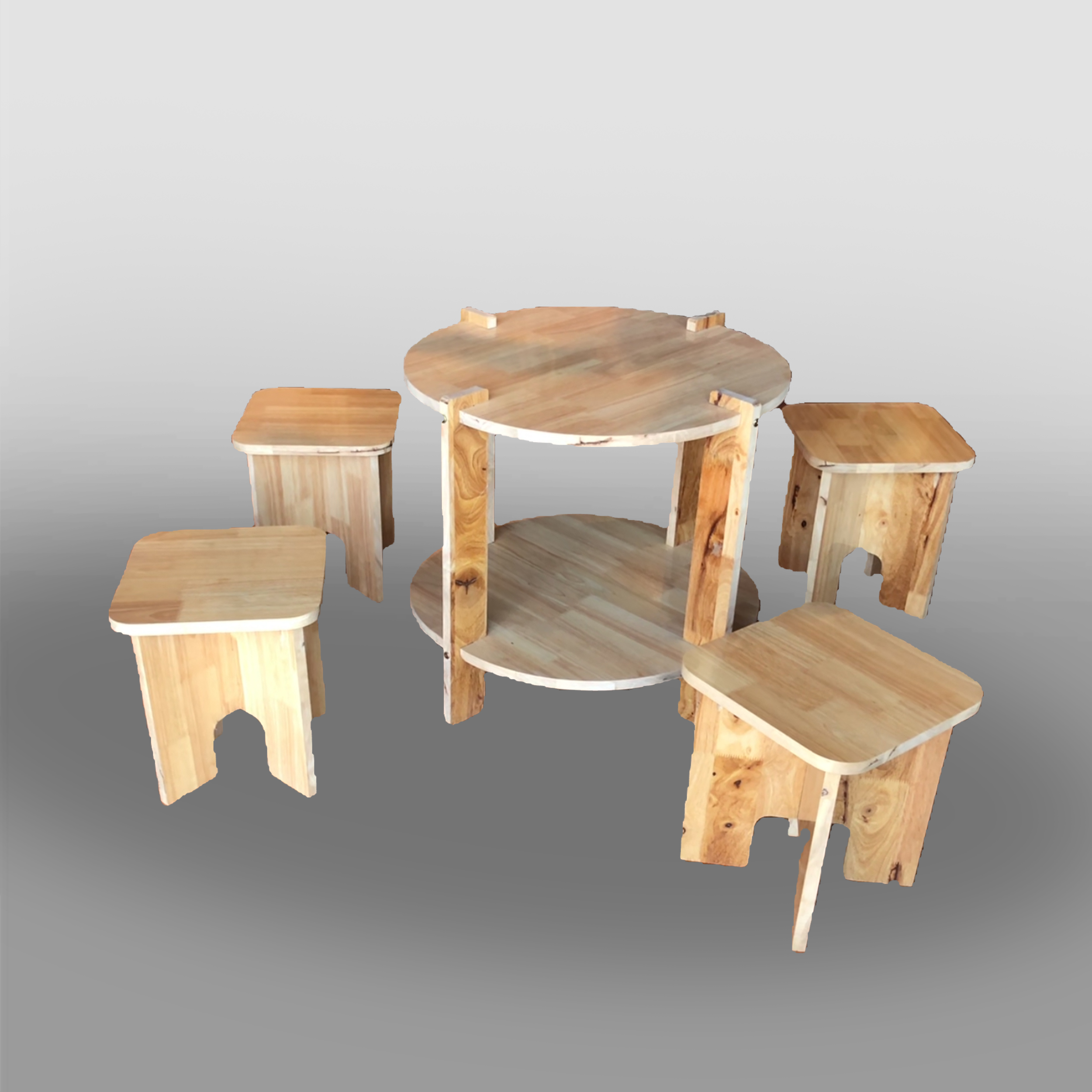 Compact and smart modular round table and chair set for tea shops and cafes - BG16LHFU