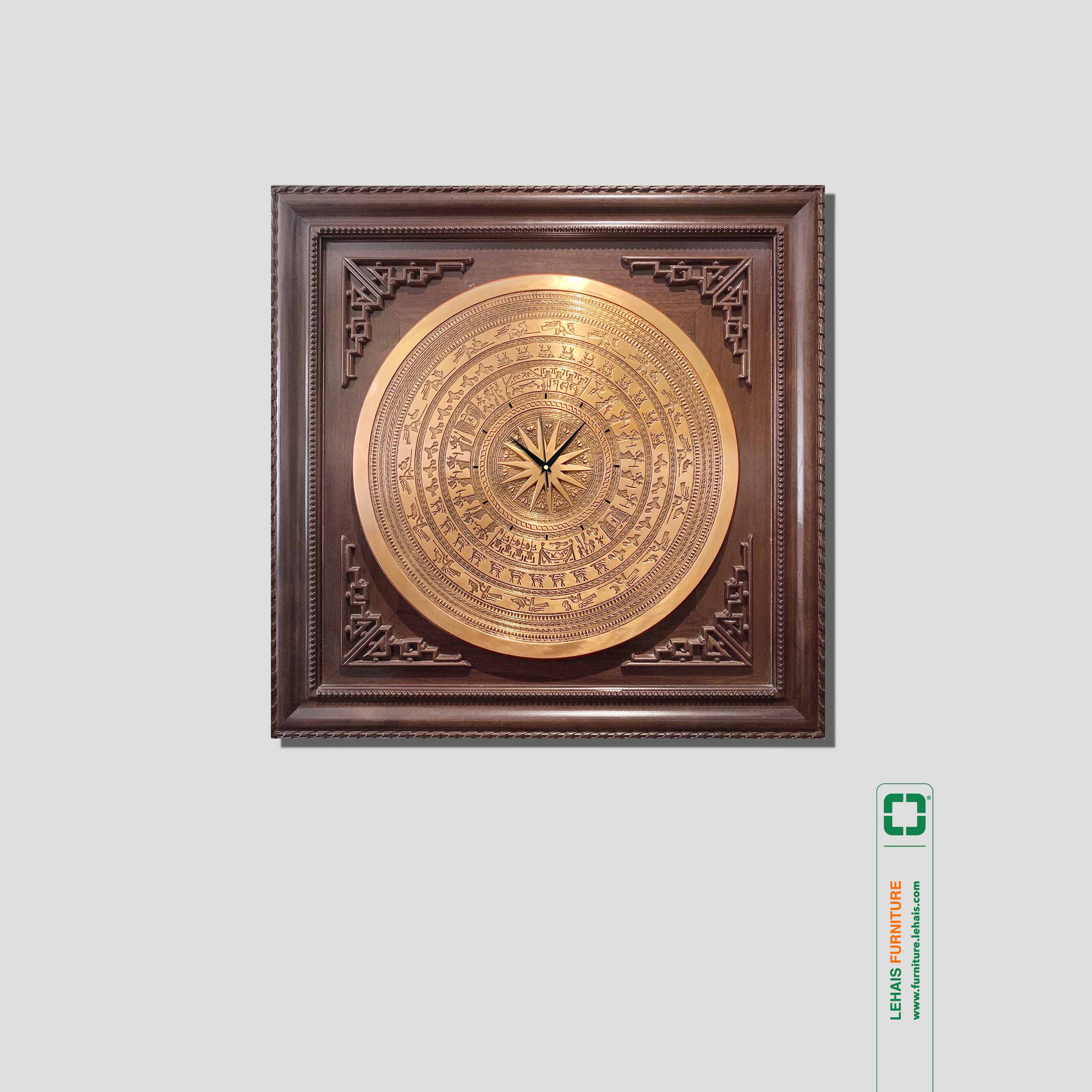 Wall clock with bronze drum face - DTT41LHFU