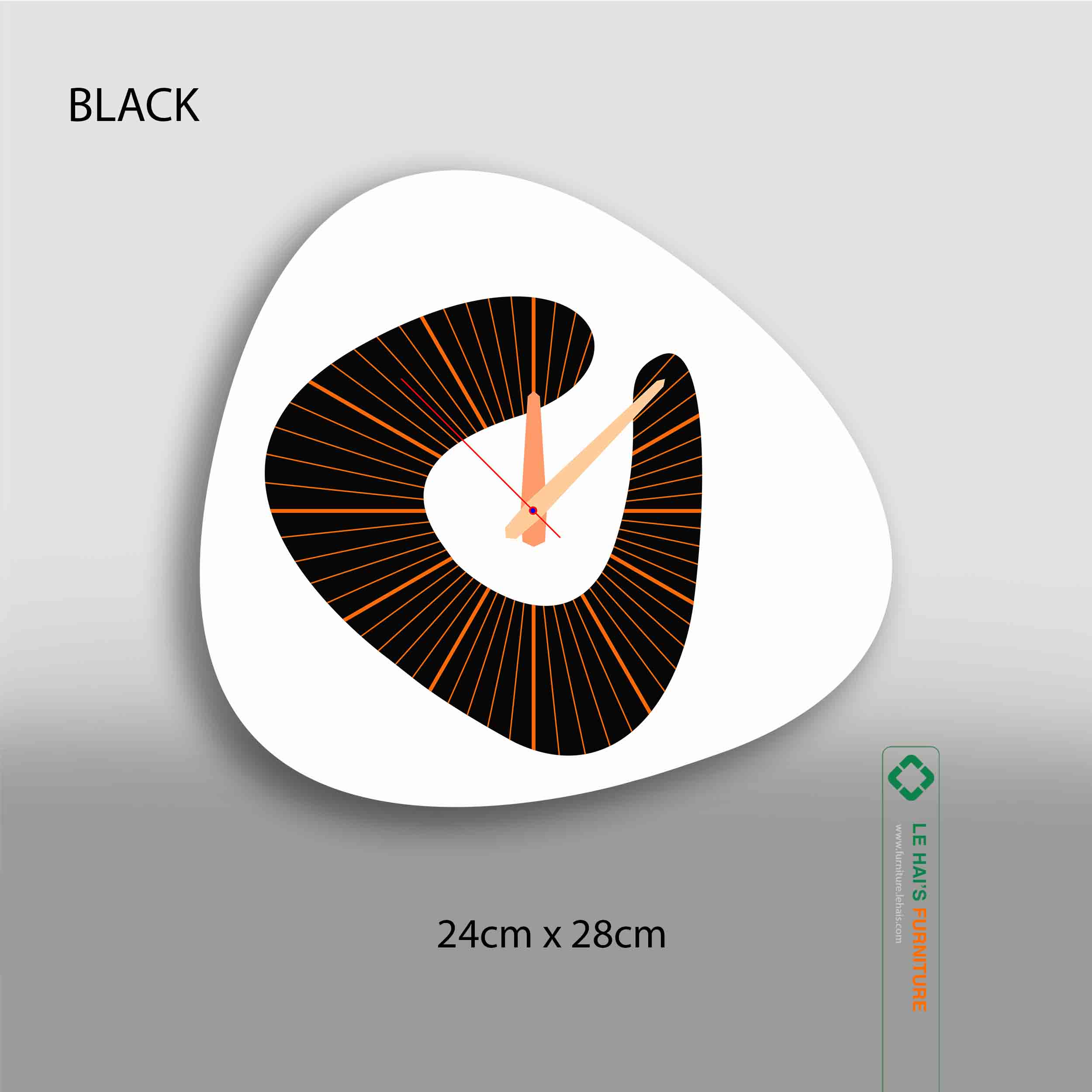 Modern artistic decorative clock made from acrylic plastic - DTT53LHFU