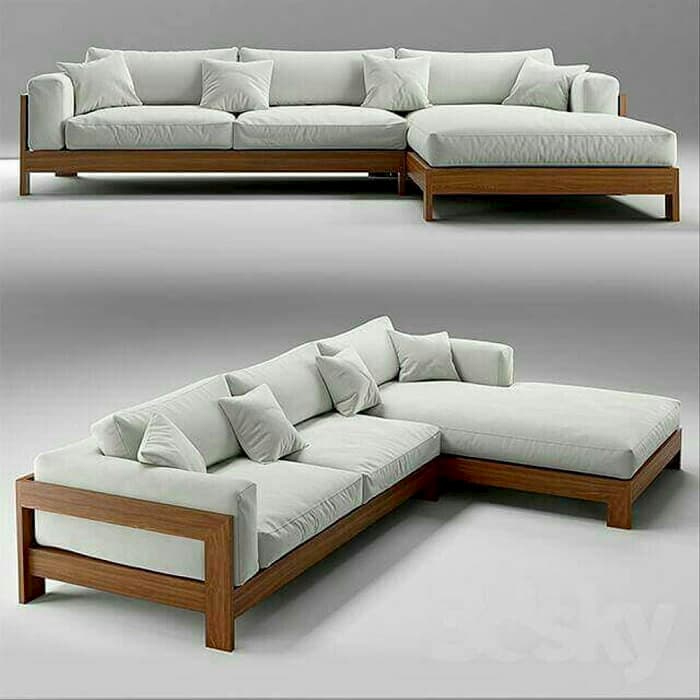 Modern wooden sofa models are popular today