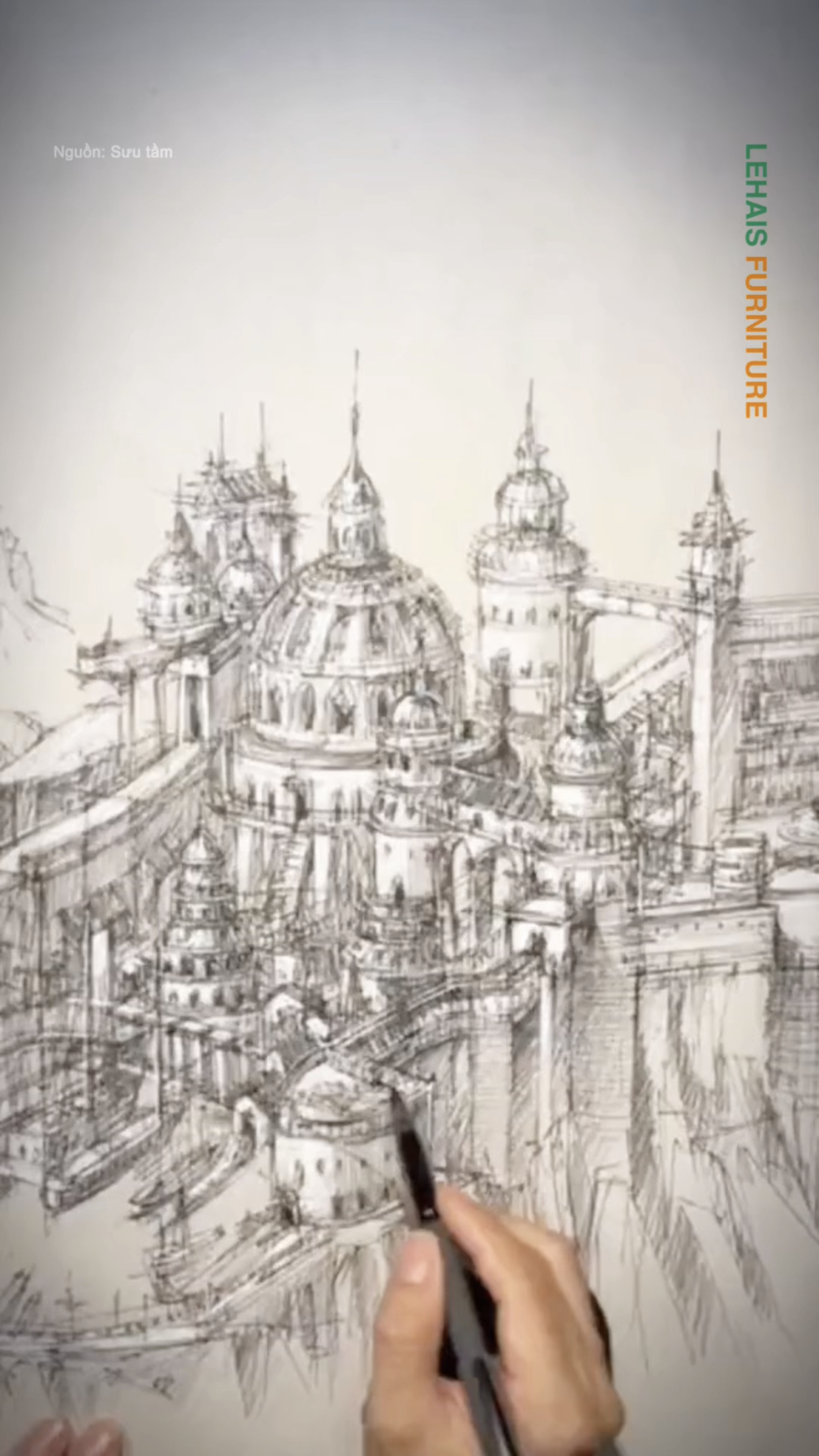Vẽ phối cảnh kiến trúc toà lâu đài cho game 2
