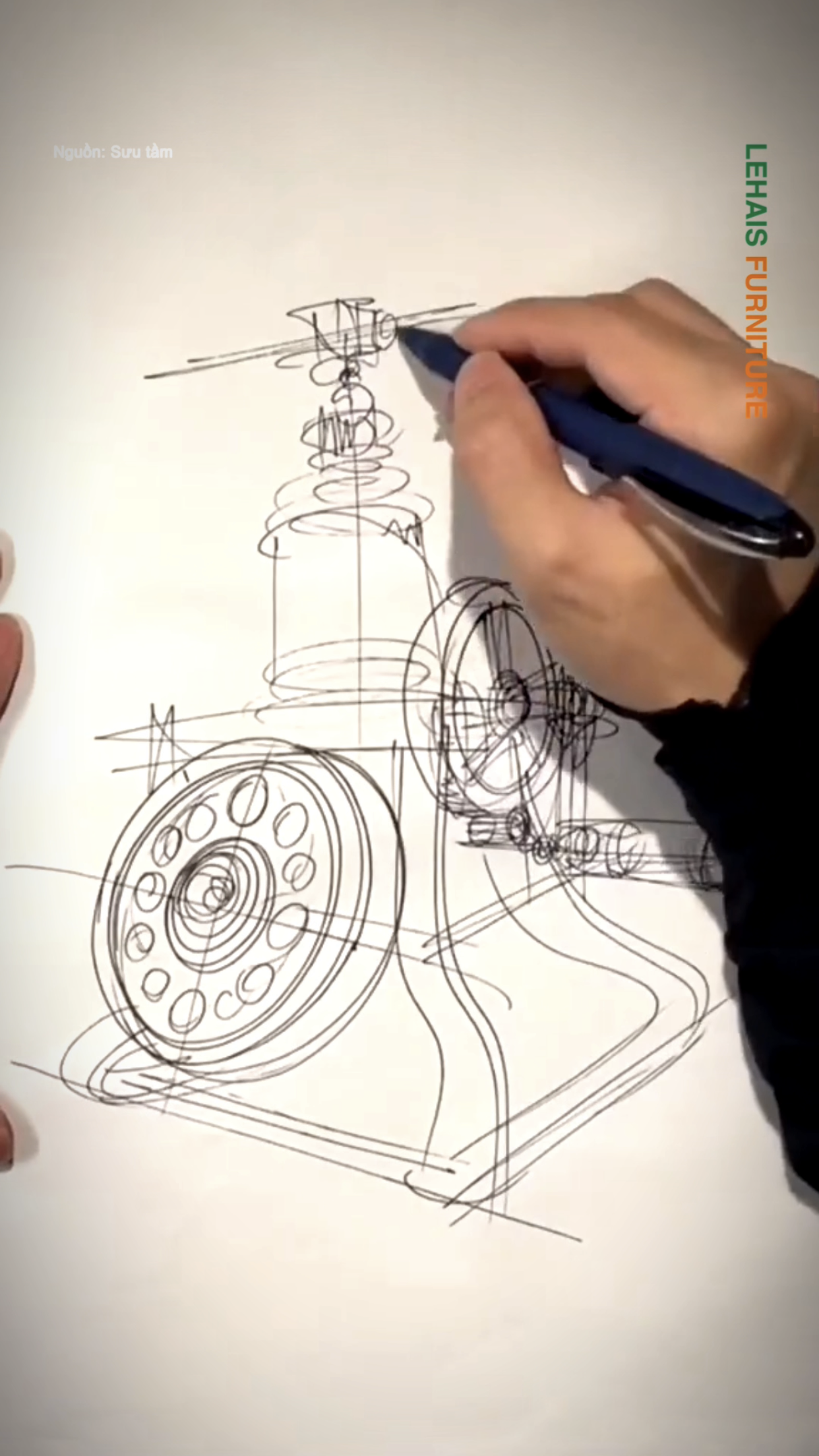 Vẽ thiết kế điện thoại cổ bằng bút chì cực nhanh